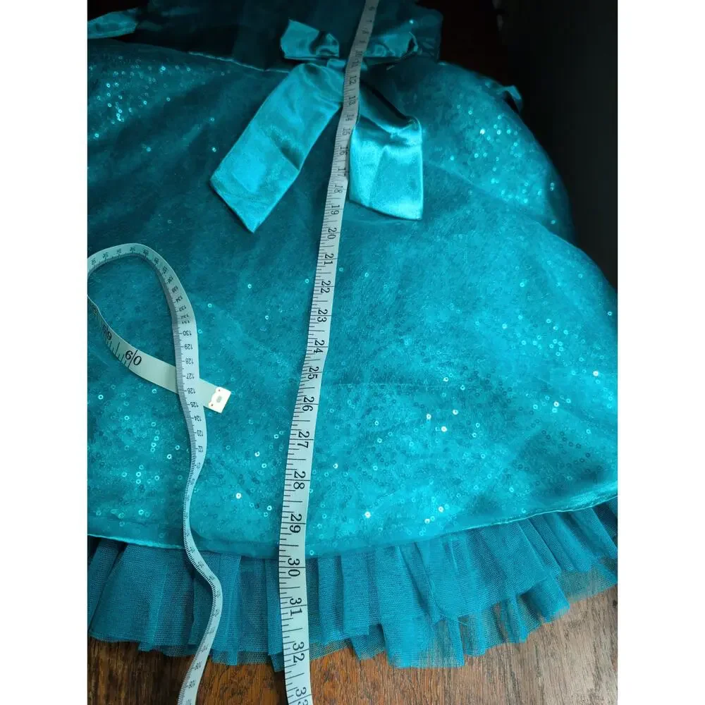 Jona Michelle Girls Formal Fancy Dress Green 8 Mesh Sequins Party Satin Lined